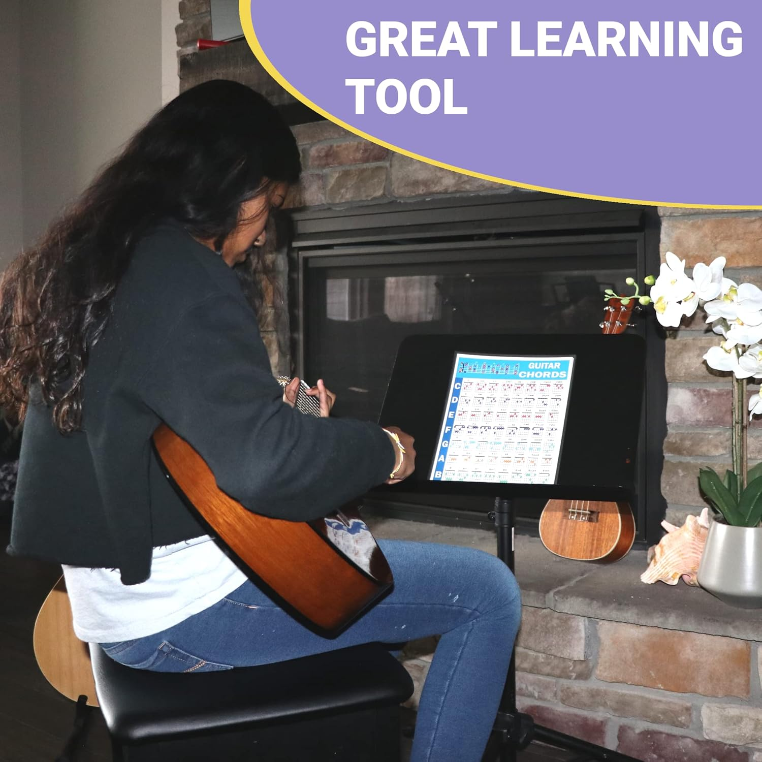 Chords Cheatsheets (Guitar)- Guitar Chord Poster Beginner, Laminated Guitar Chord Chart, Circle of Fifths Chart, Guitar Chords Chart for Music Theory, Guitar Cheatsheets Bundle A4 (8.5X11) image number 3