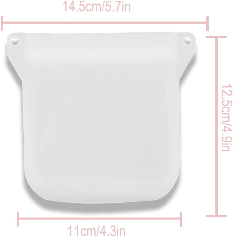 Astfys Dog Treat Training Pouch Accessory Keep Dog Food Fresh and Training Convenient Silicone Dog Food Storage Bag, Oil and Water Resistant, Ensuring Dry Training Bags (M, White)