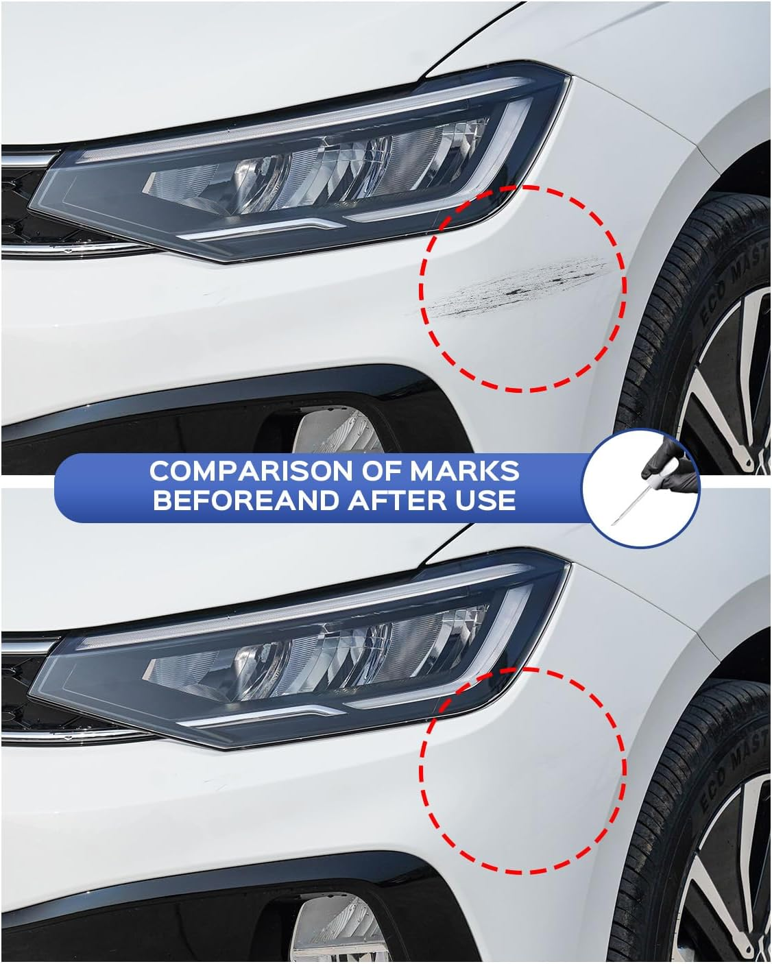 LC9A/0Q Pure White Touch up Paint Compatible with Volkswagen Exact Match Chips and Nicks Touch Up image number 2