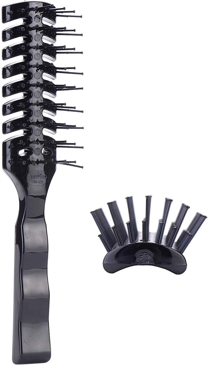 Mens Vented Hair Brush for Blow Drying, anti Static Vent Hairbrush for Styling Fine, Curly, Wavy, Wet or Dry Hair Long Black image number 1