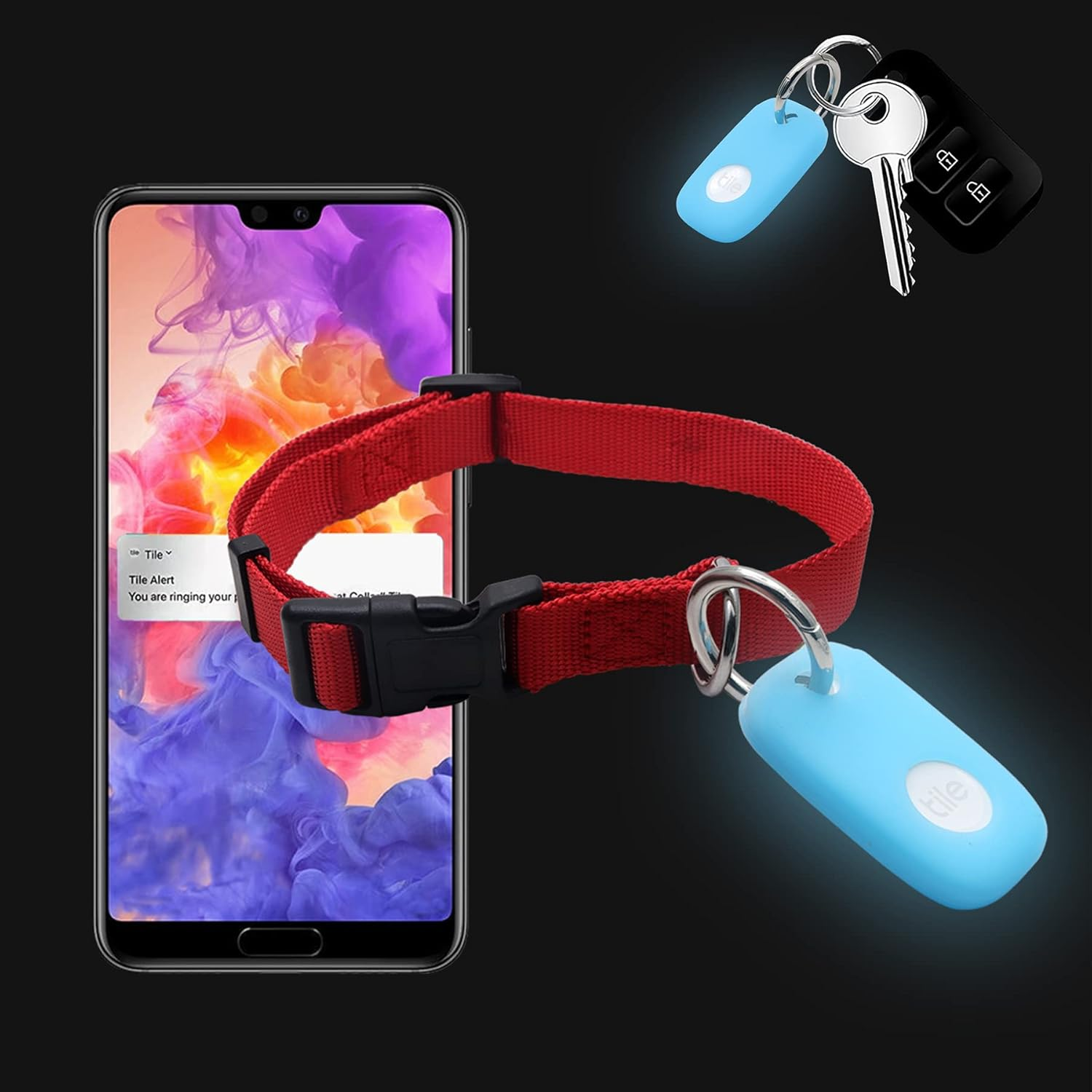 Glow Case for Tile Pro (2022) 2-Pack. (Glow in Dark) Small Bluetooth Tracker Cover, Protective Holder for Key Finder and Item Locator, Pets Dog Cat Collar Tracker Accessories,Glow Green+Glow Blue image number 3