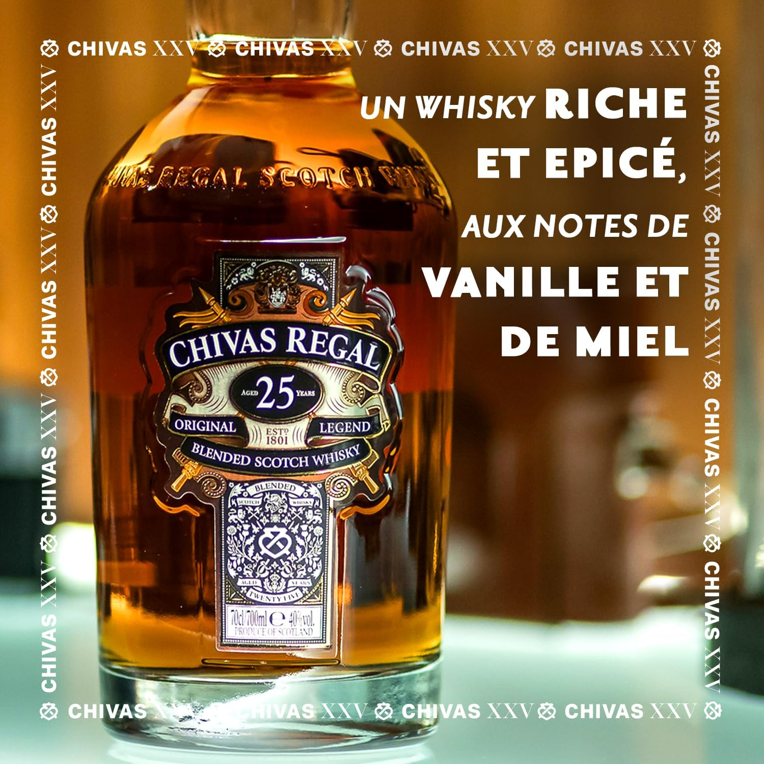 Chivas Regal 25 Year Old Blended Scotch Whisky , 700 Ml image number 3