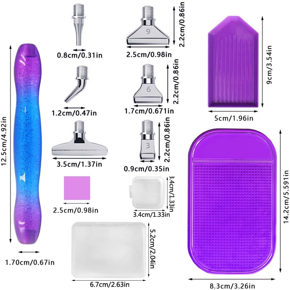 24 Pcs Diamond Paint Pens Kits, Screw Thread Tips Diamond Paint Pen 5D Diamond Paint Accessories Tools for DIY Craft image number 6