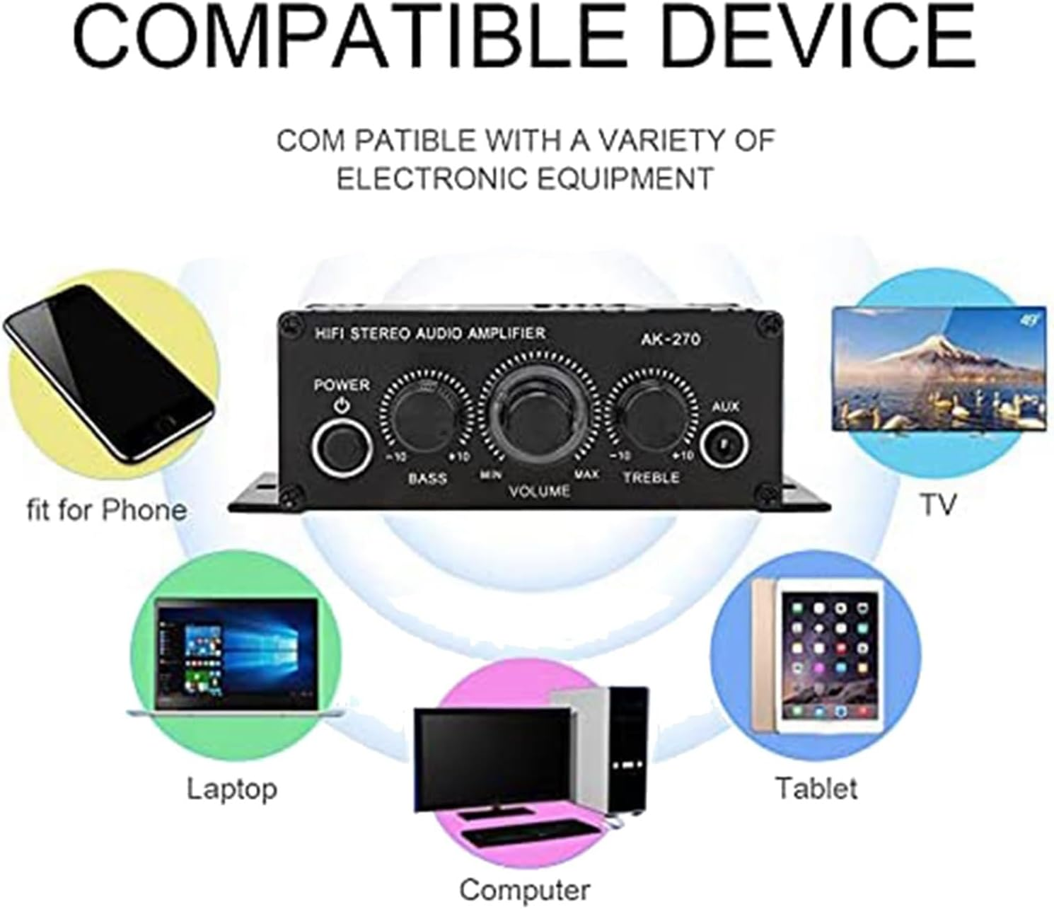 Mellisso 2X Power Amplifier Audio Karaoke Home Theater Amplifier 2 Channel Class D Amplifier USB/SD AUX Input image number 4