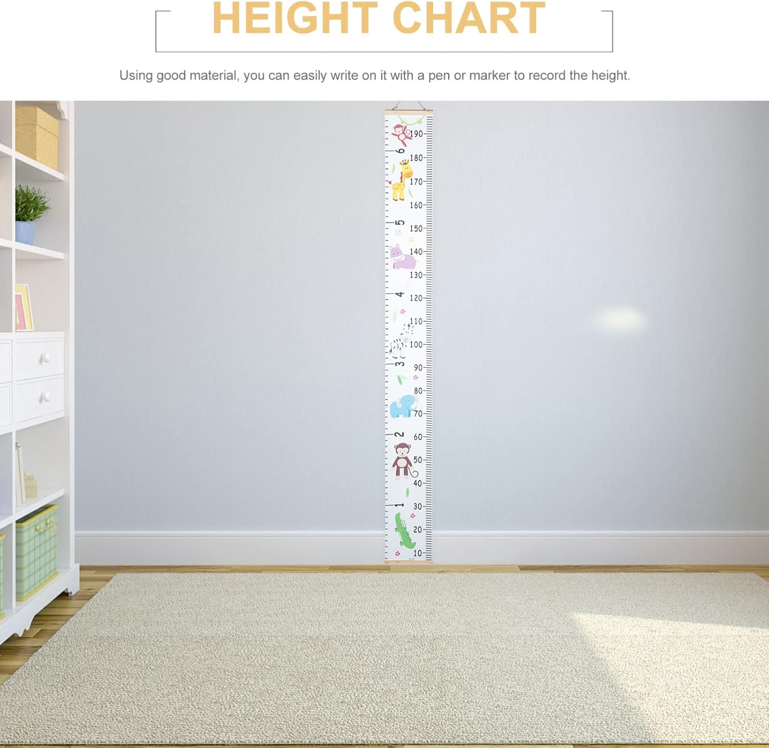 Alipis Baby Height Chart Wall Ruler Canvas Growth Chart for Kids Nursery Height Measurement Tracking Toddler Development
