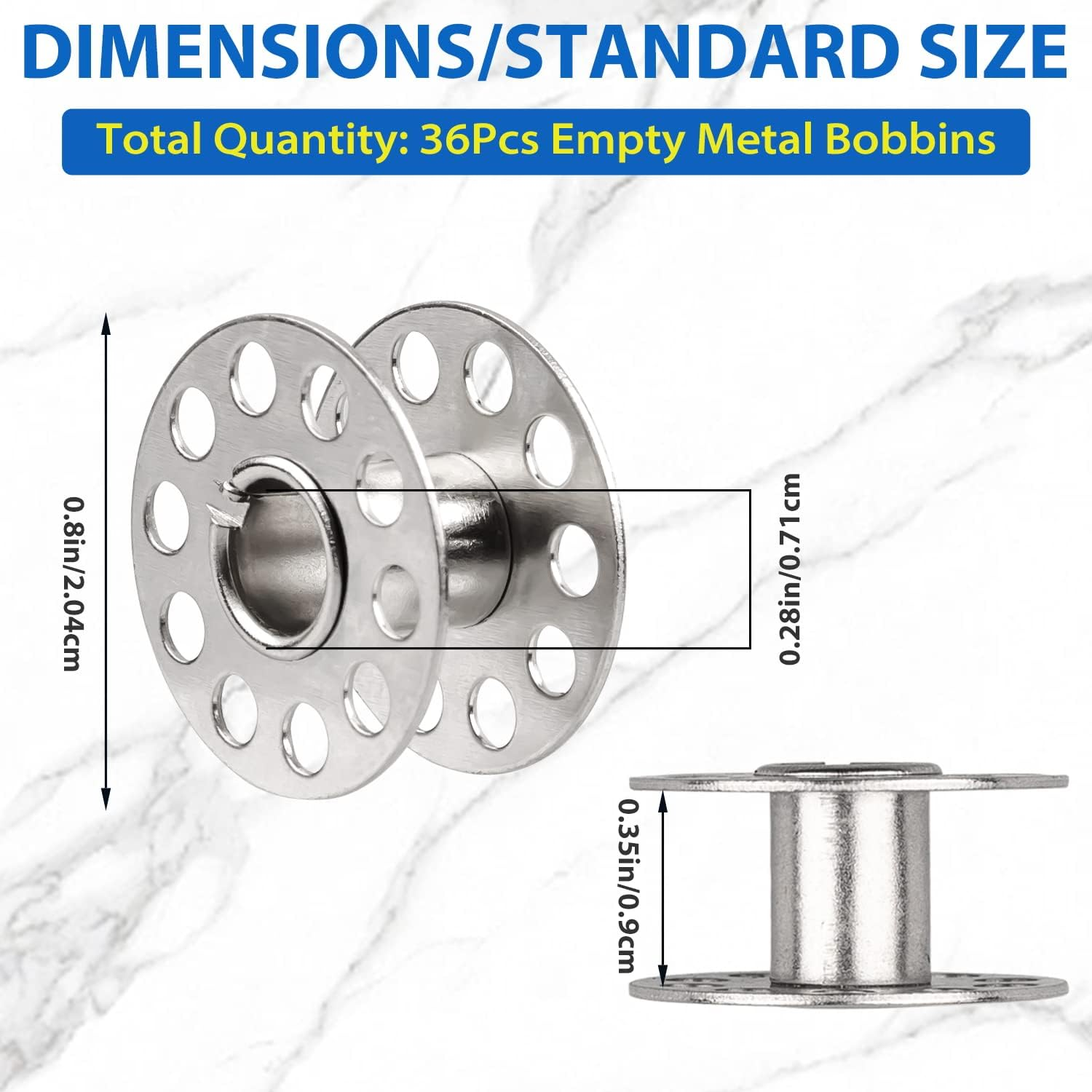 Betybedy 36Pcs Metal Bobbins with Bobbin Case, Sewing Machine Bobbins for Craft Sewing, Metal Bobbins Set for Bro-Ther/Baby-Lock/Jano-Me/El-Na/Sin-Ger, Sewing Machine Accessories