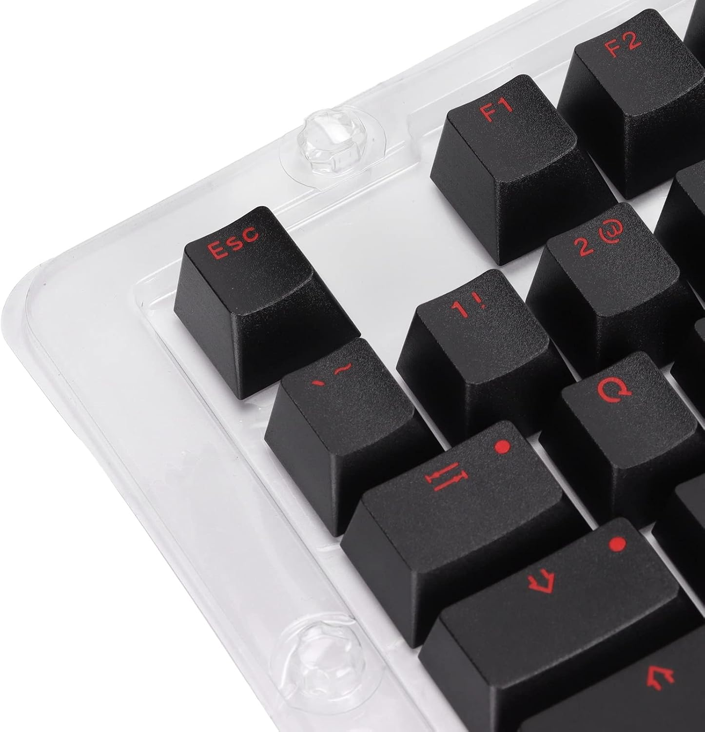 117 Keys Keycaps,Oem Height OPQ Opaque Keycaps, for 61/64/68/71/78/82/84/87 Keys Mechanical Keyboard (Black Red Letters) image number 6