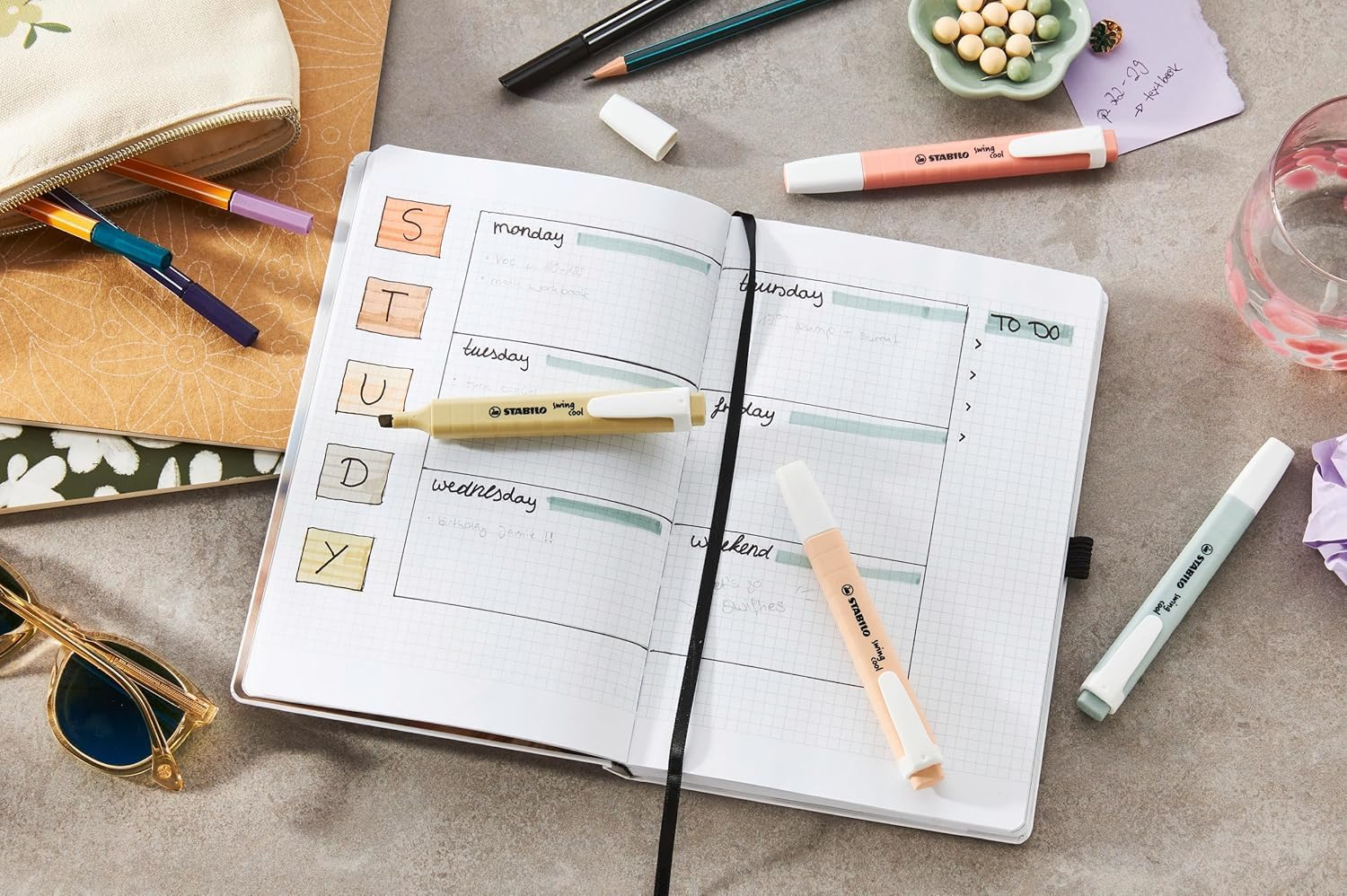 STABILO Swing Cool Naturecolors - Highlighter - Pack of 6 - Assorted Colours image number 3