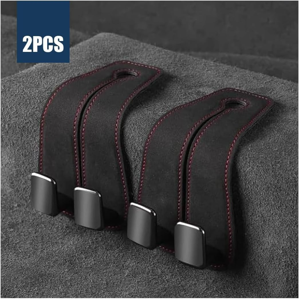 2Pcs Car Seat Back Double Hook 2 in 1 Purse Hook Universal Multifunctional Headrest Hooks Car Organizers and Storage Accessories (2Pcs) image number 2