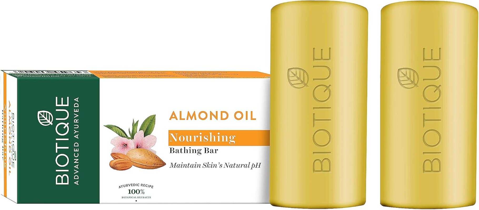Biotique Almond Oil Nourishing Body Soap, 150G (Pack of 2) image number 2