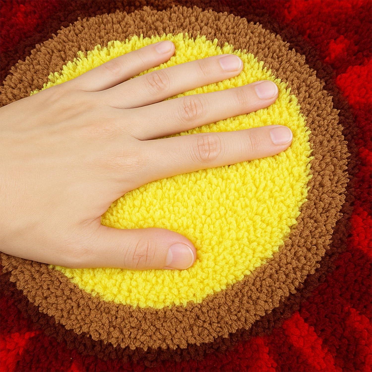 Feblilac Red Flowers Bath Rug, Floral Mat for Bathroom Cute Plant Non-Slip Floor Mats, Washable Microfiber Carpet for Living Room Home Fast Dry Area Rug