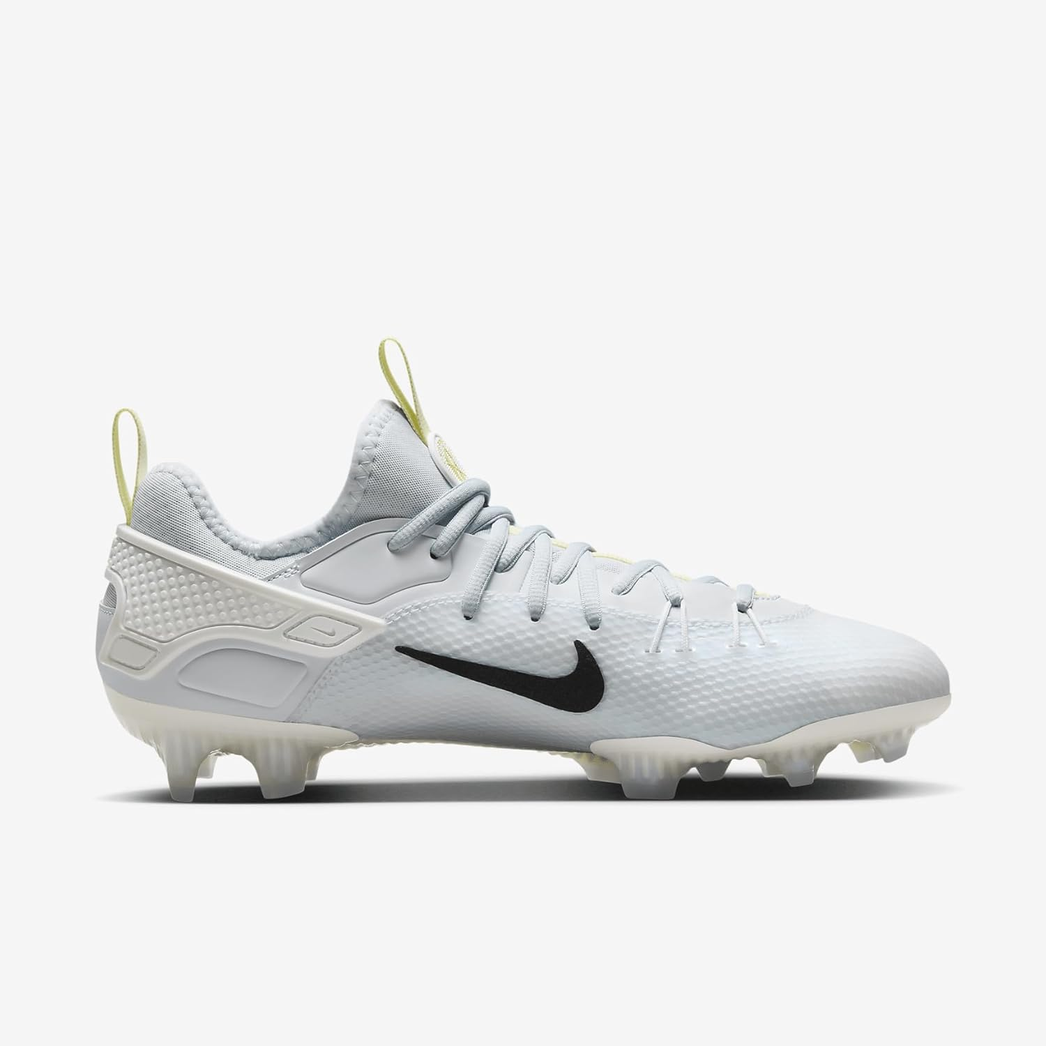 Nike Huarache 9 Elite Low LAX Lacrosse Cleats (FD0089-100, White/White/Metallic Vivid Gold) image number 3