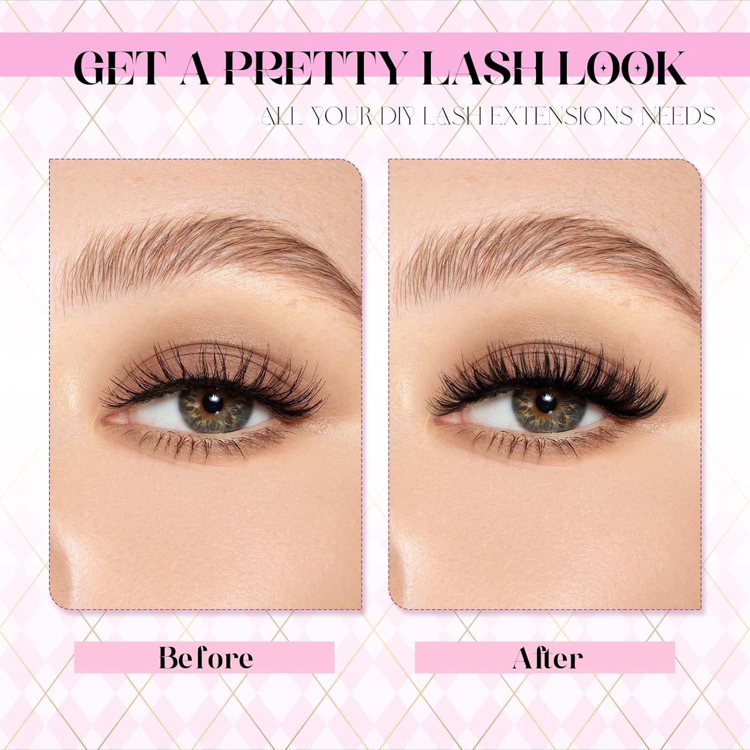 DIY Lash Extension Kit Individual Lashes Clusters Lash Bond and Seal, Clusters Lash Glue Remover and Eyelash Tweezers for Eyelash Extensions (40D-0.07D, 12-18Mm, Kit) image number 4