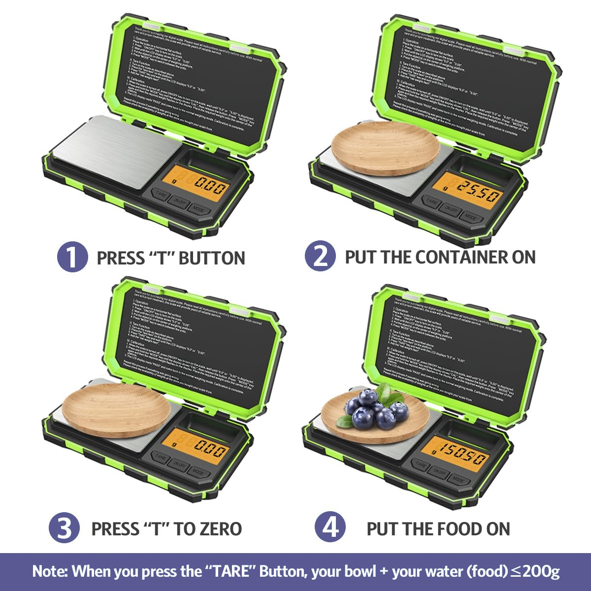 Digital Milligram Scale, 200G/ 0.01G Precision Mini Jewellery Scales with 50G Calibration, Potable Mini Scales Digital with LCD Backlit, 6 Units, Tare Function, for Jewellery, Experiment image number 1