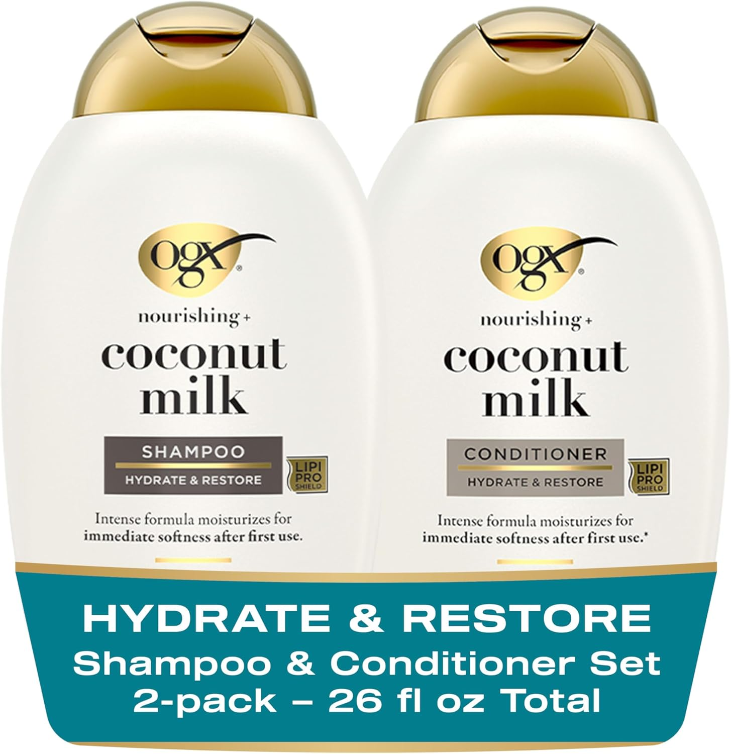 (Coconut Milk) - OGX Nourishing + Coconut Milk Shampoo & Conditioner Set, 380Ml (Packaging May Vary), White image number 4