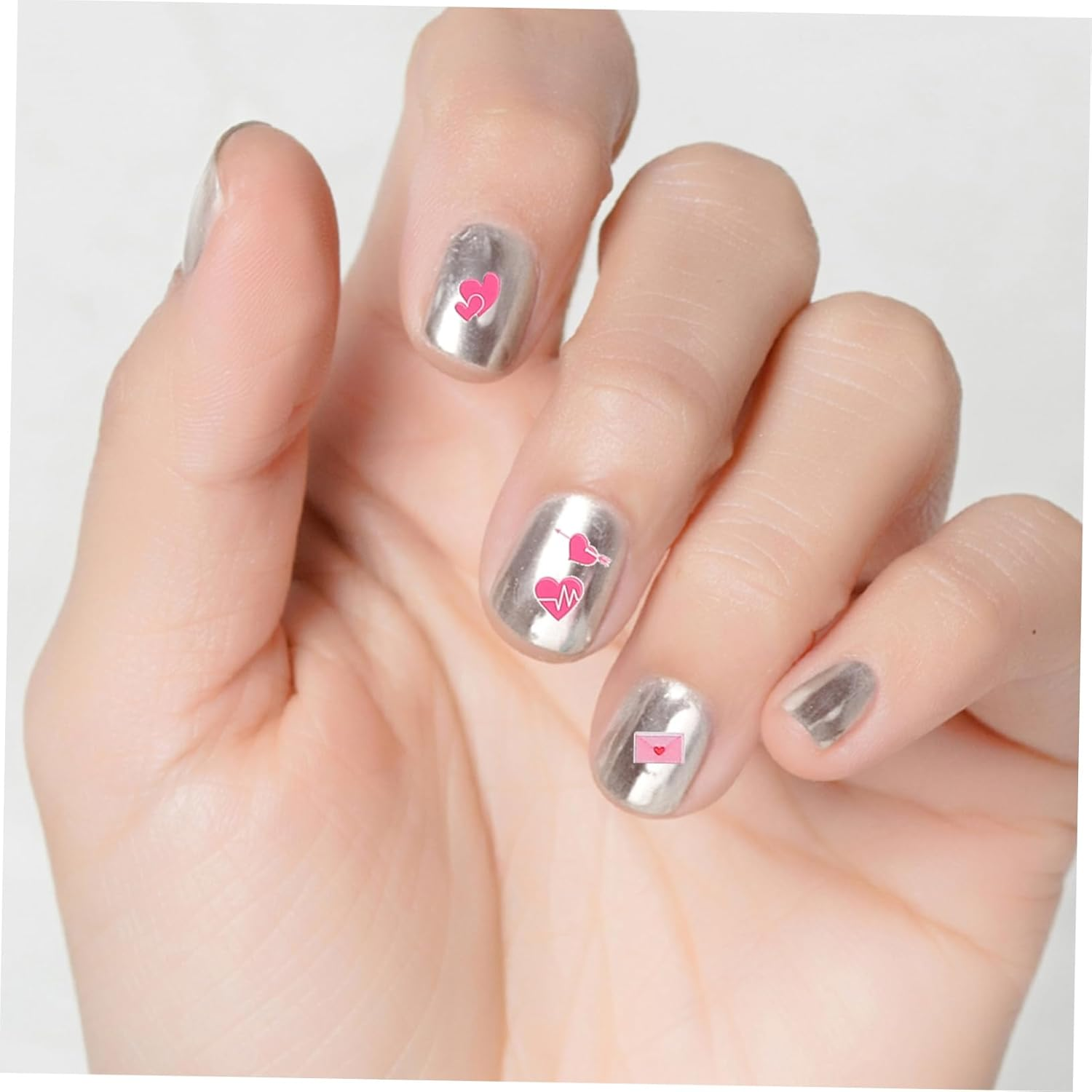 Healeved 6Sheets Adhesive Heart Lip Nail Stickers for Valentine'S Day Nail Art Easy Apply Decals and Festive Celebrations image number 3