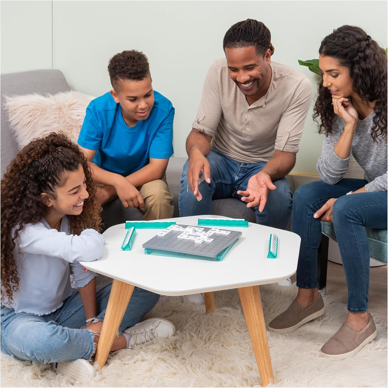 Upwords, Fun and Challenging Family Word Game with Stackable Letter Tiles, for Aged 8 and Up image number 5