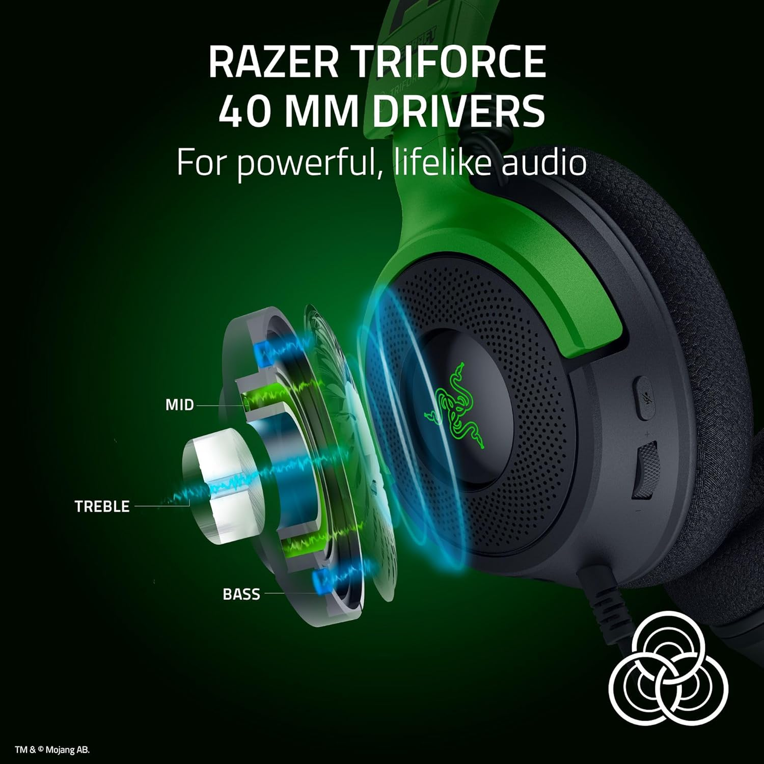 Razer Kraken V4 X - Wired Gaming Headset - Minecraft Edition image number 4