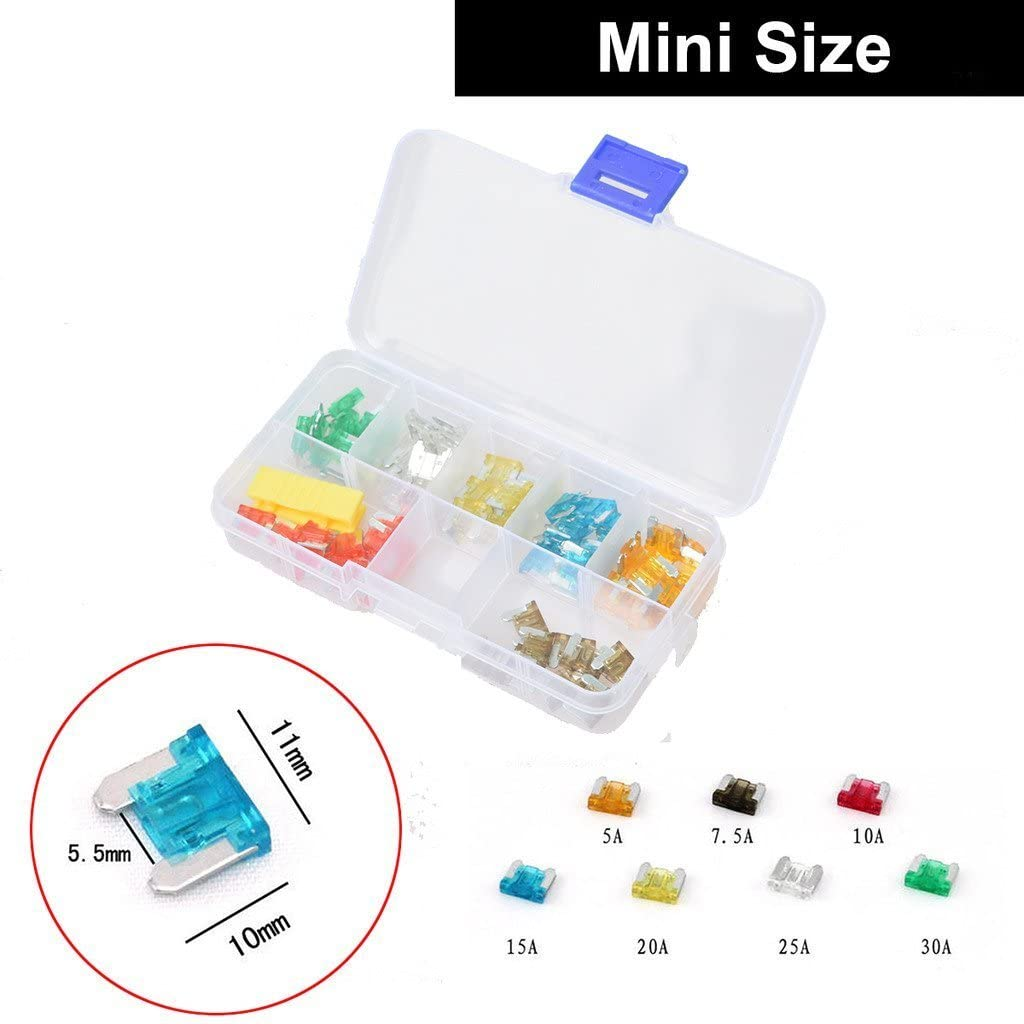 Auto Mini Size Blade Fuse 70Pcs 5A 7.5A 10A 15A 20A 25A 30A Assortment Set for Car Truck Motor ATM Box, Add-A-Circuit Fuse Holder, APS ATT Low Profile ATM LP FUSETAP ｡ｭ image number 2