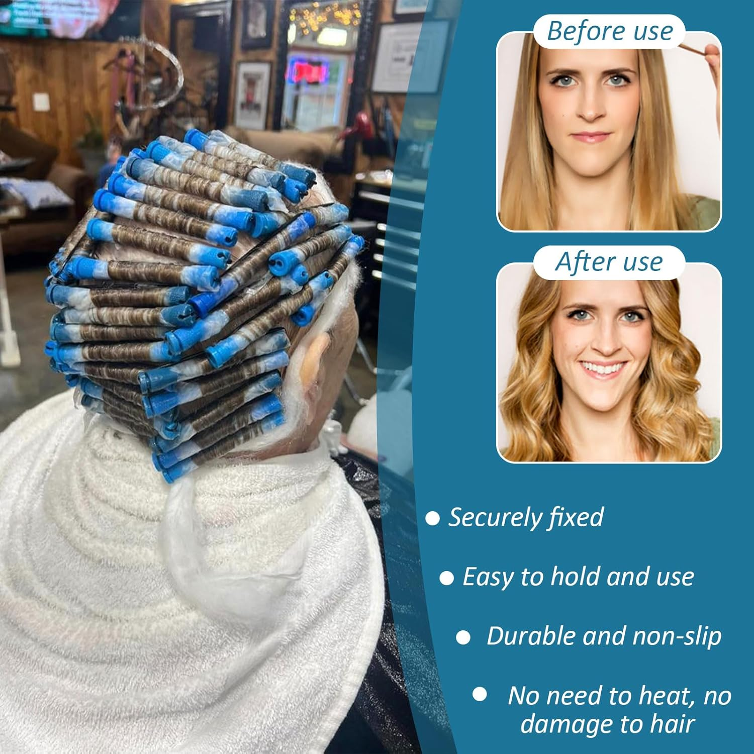 60 Pieces Permanent Hair Curls, Small Size, Curlers, Short Hair, 0.35 Inches, Permanent Curlers for Natural, Long and Short Hairstyles.