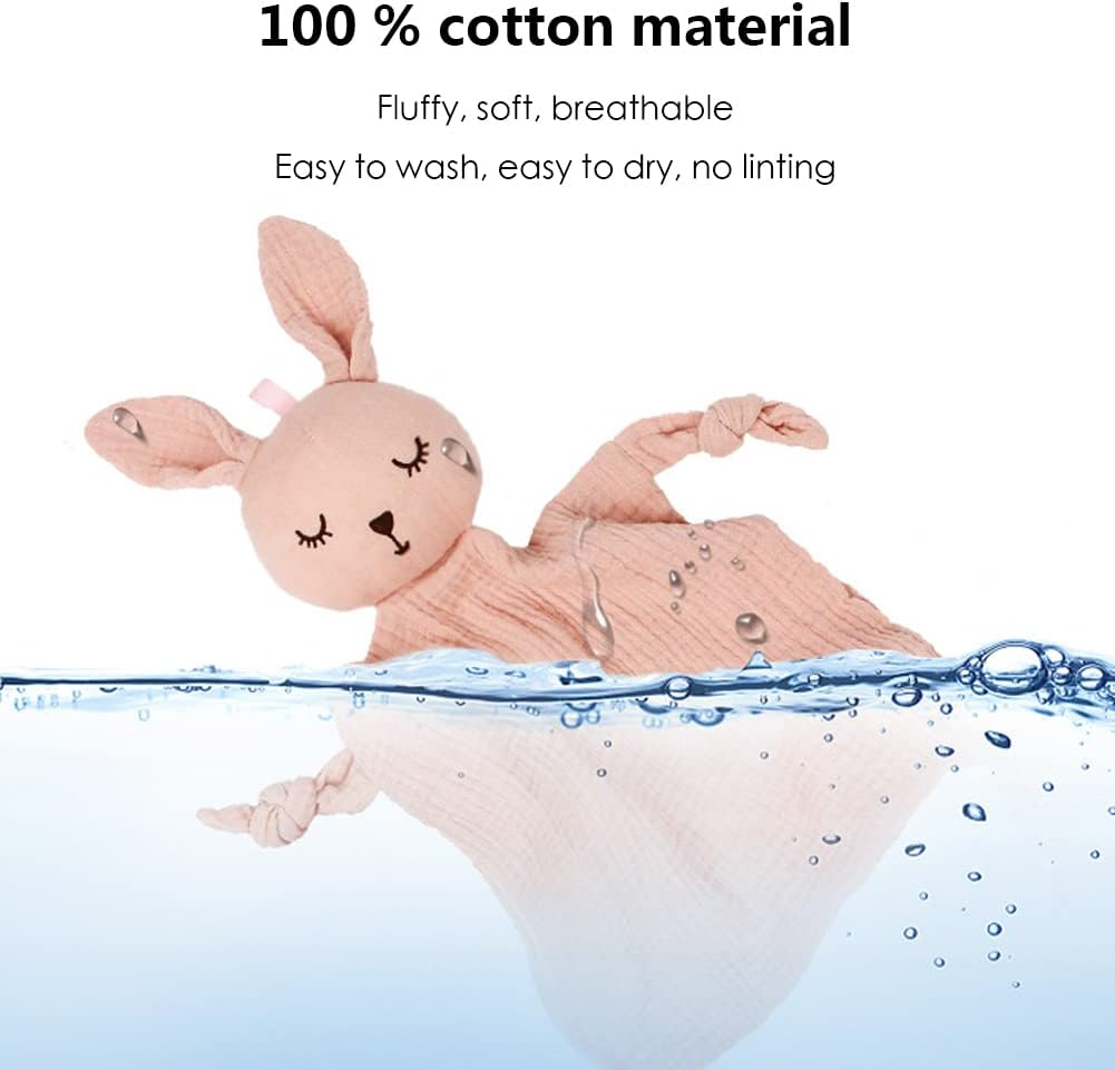 Organic Cotton Muslin Lovey Blanket, Kara Security Blanket Soft & Breathable Lovie Baby Gifts for Boys and Girls One Size image number 3