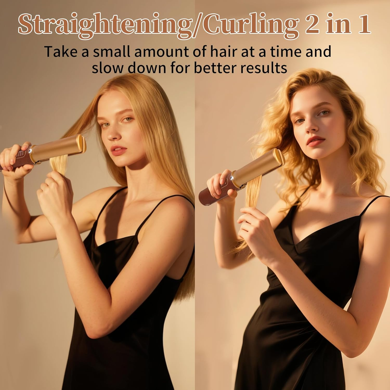 Cordless Hair Straightener, Portable Straightener 2 in 1 for Hair Straightening and Curling, Fast Heating Cordless Flat Iron, 5000Mah Hair Straightener Travel,210&deg;C/410&deg;F within Seconds(Urban OL) image number 6