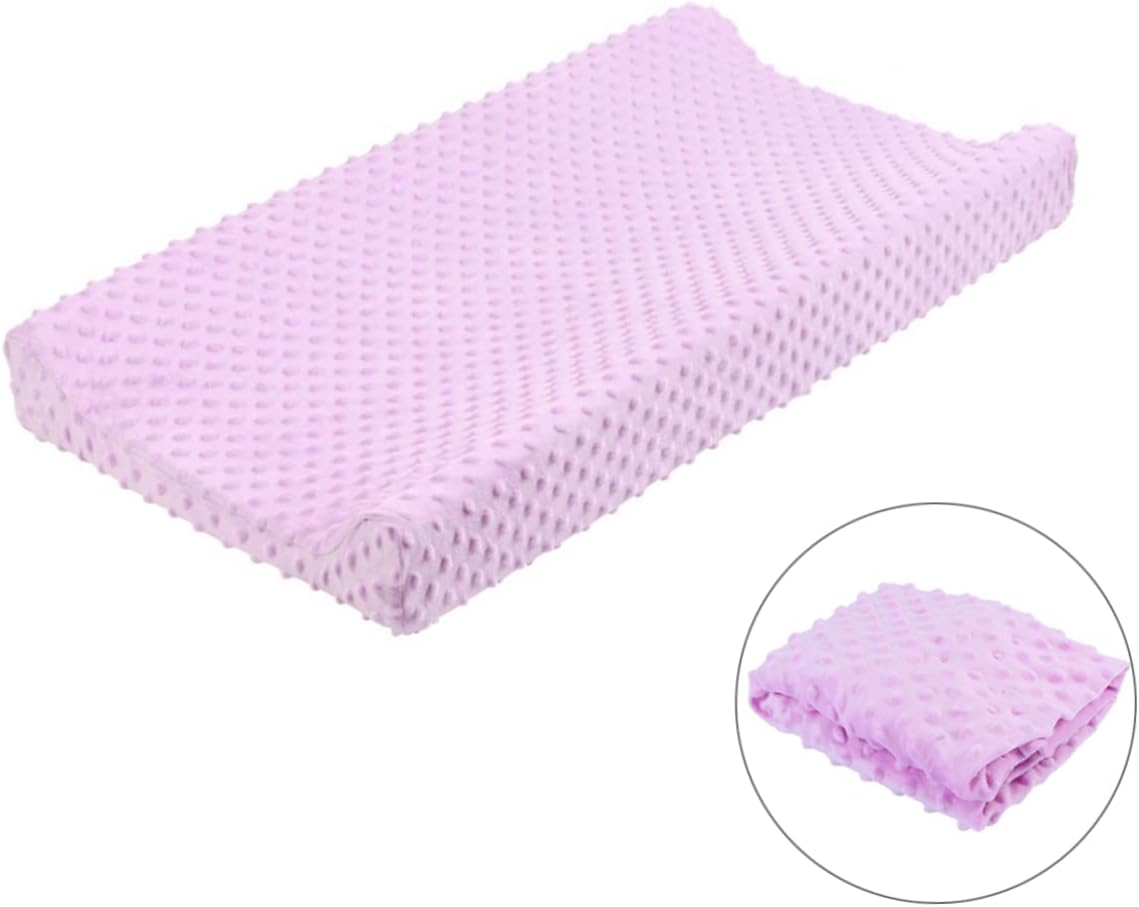 CHILDWEET Baby Change Pad Cover Breathable Purple Diaper Changing Table Sheet Comfortable Fit Infant Nursery Replacement Cover (No Inner Pad) image number 3