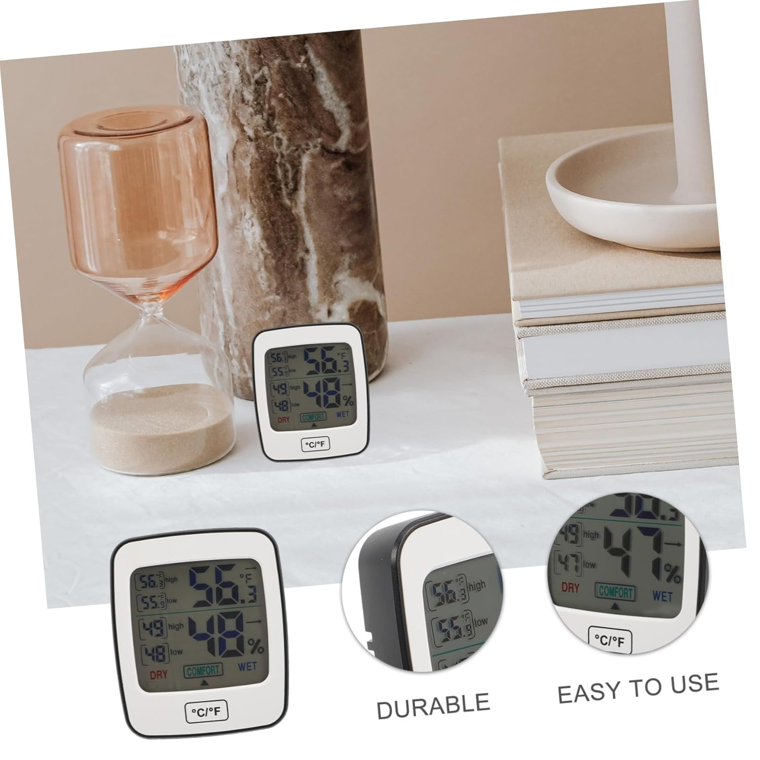 Gatuida Digital Thermohygrometer Indoor Temperature Humidity Gauge for Home Boys and Girls Nursery Large Display Screen image number 3