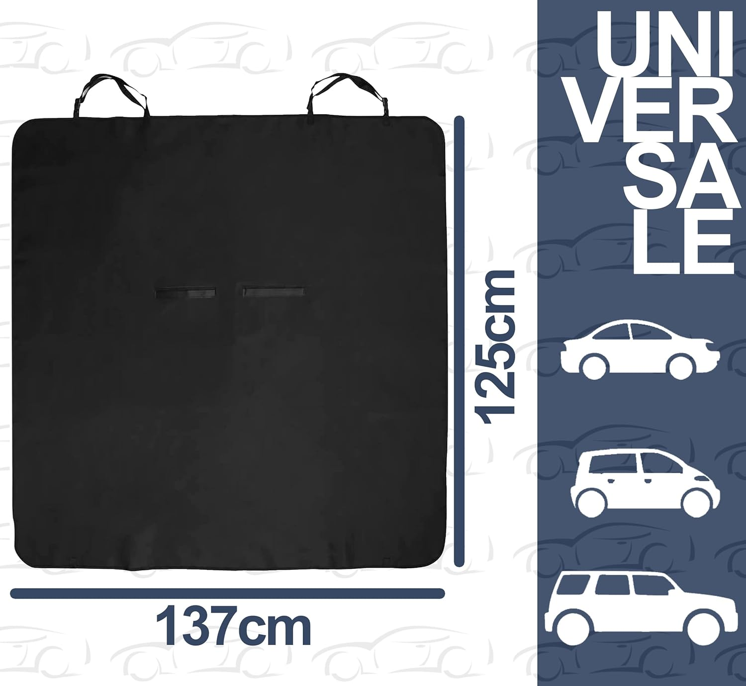 Auto Accessori Lupex Universal Car Cover for Dog and Cat 2-In-1 | 137 X 125 Cm | Car and SUV | Hammock Protection for Seats and Boot | Oxford Black | Waterproof Scratch-Resistant image number 2