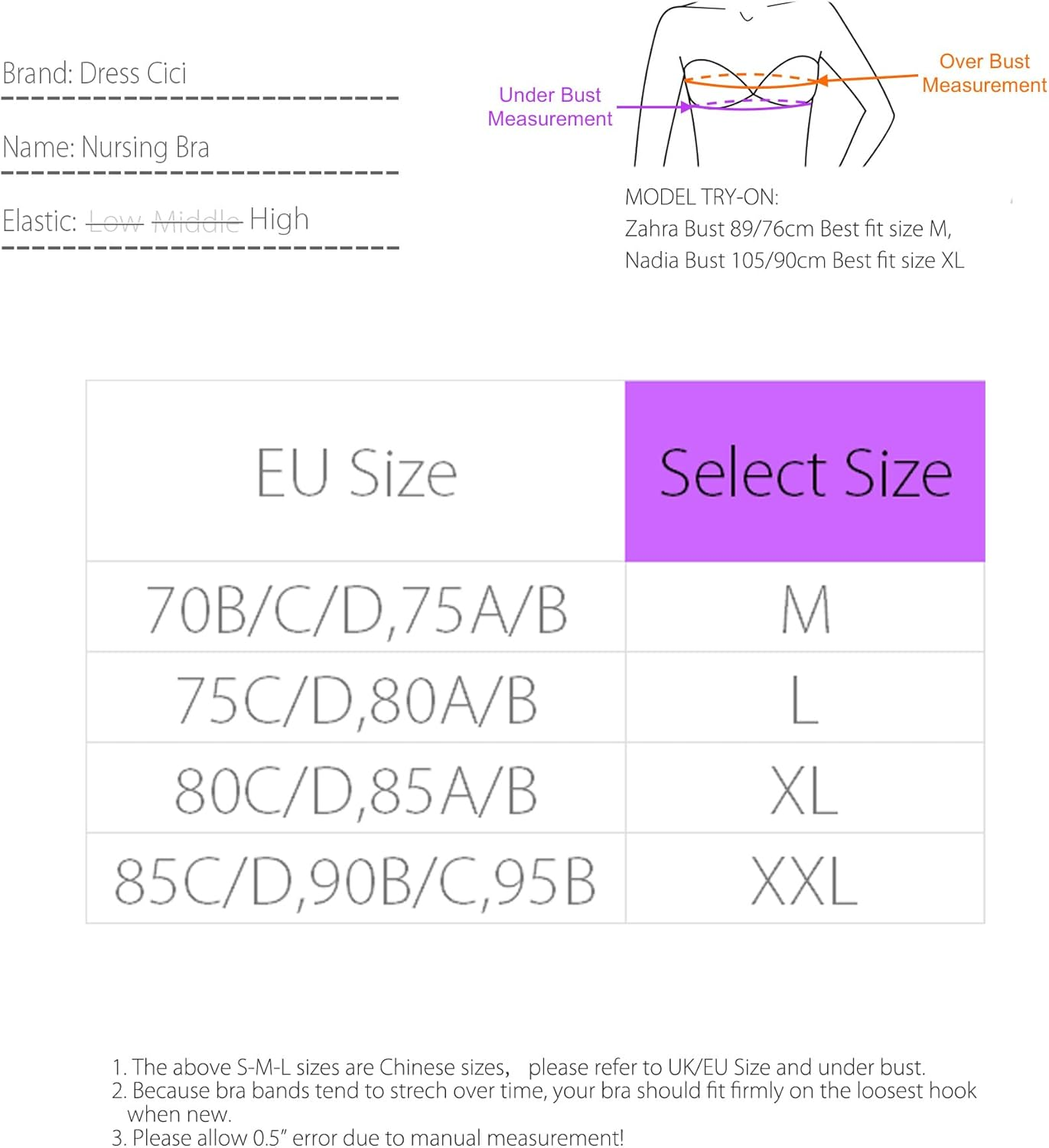 Dress Cici Wirefree Nursing Bras for Moms - Seamless Maternity Bra with Full Coverage & High Stretch image number 1