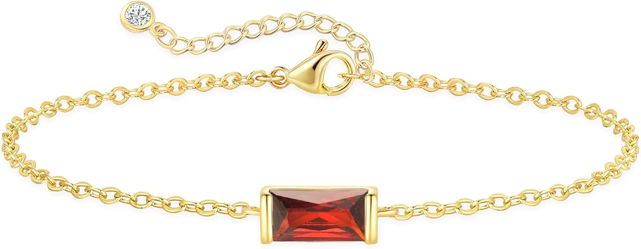 FUNEIA Birthstone Gold Bracelets for Women Teen Girls Non Tarnish Trendy Dainty 14K Gold Plated Bracelet Stack Stackable Blue Green May Emerald Friendship Bracelets Jewelry Gifts for Mom Best Friend