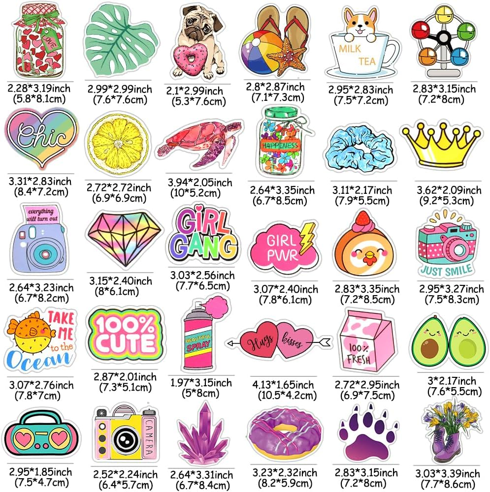 Cute VSCO Stickers Set 250 Pieces for Girls Kids Waterproof Deal for Hydroflasks Laptops Scrapbooking image number 5