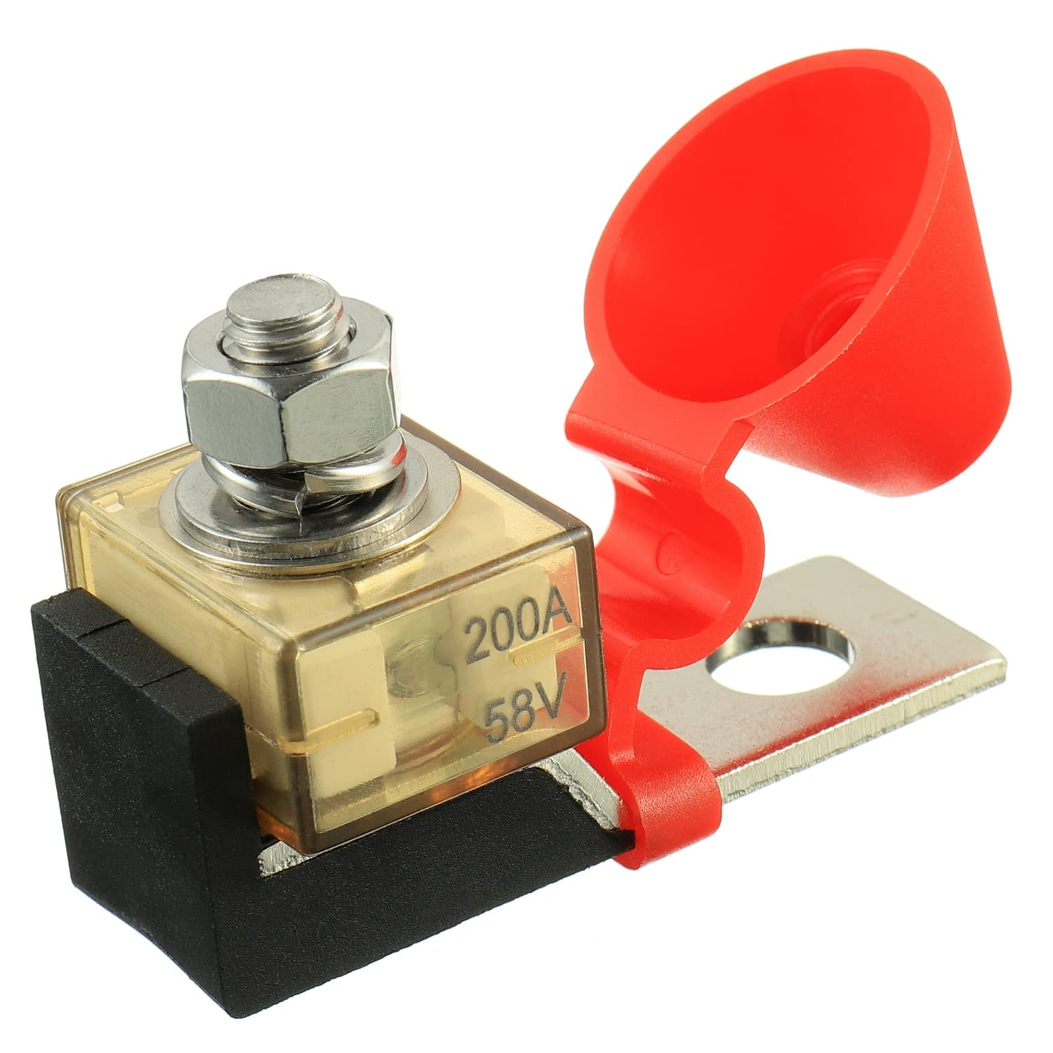 HUAREW MRBF Terminal Fuse Block Kit (Fuse Included), 40A 58V DC Maximum, Single Stud 5/16" (M8) Compact Marine Rated Battery Fuse,Ip66 Waterproof image number 5