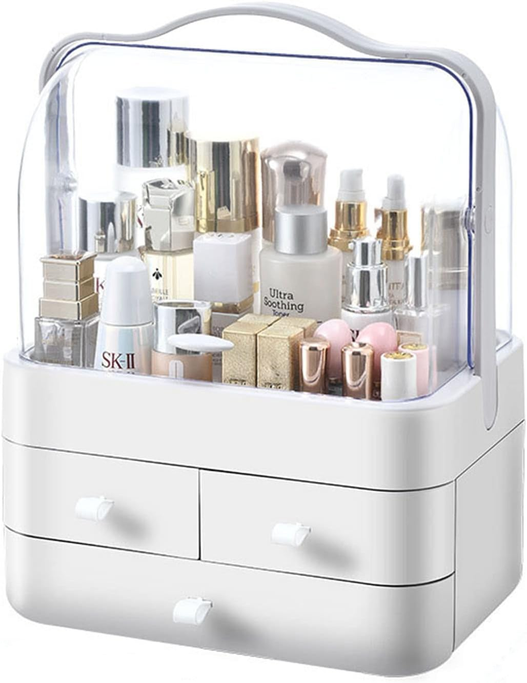 Makeup Organizer for Vanity, Make up Organizers and Storage, Cosmetics Skincare Organizers with Lid and Drawers, Dust Proof Drawers,Great for Bathroom Countertop Bedroom Dresser