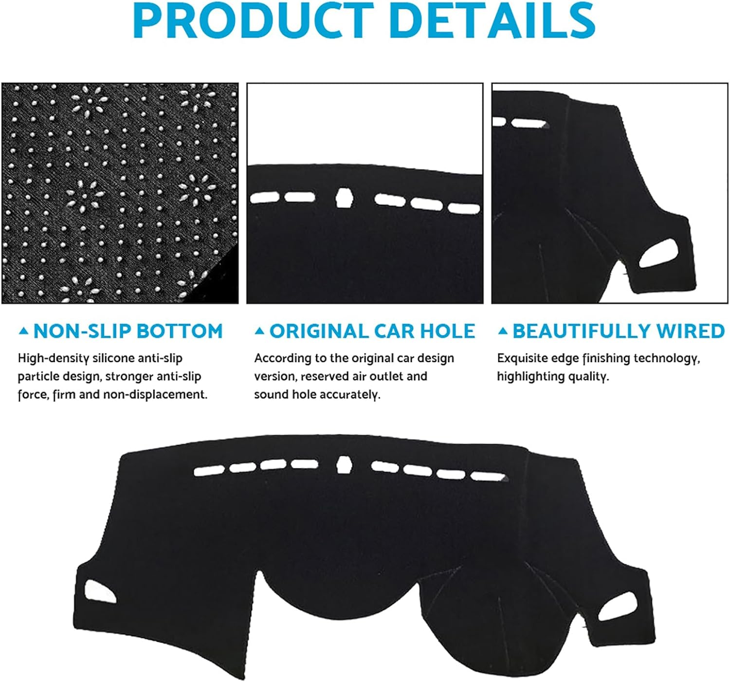 MAX COOL Dash Mat Dashboard Cover Non-Slip Carpet Suitable for Hyundai I-30 Hatch 2012-2017