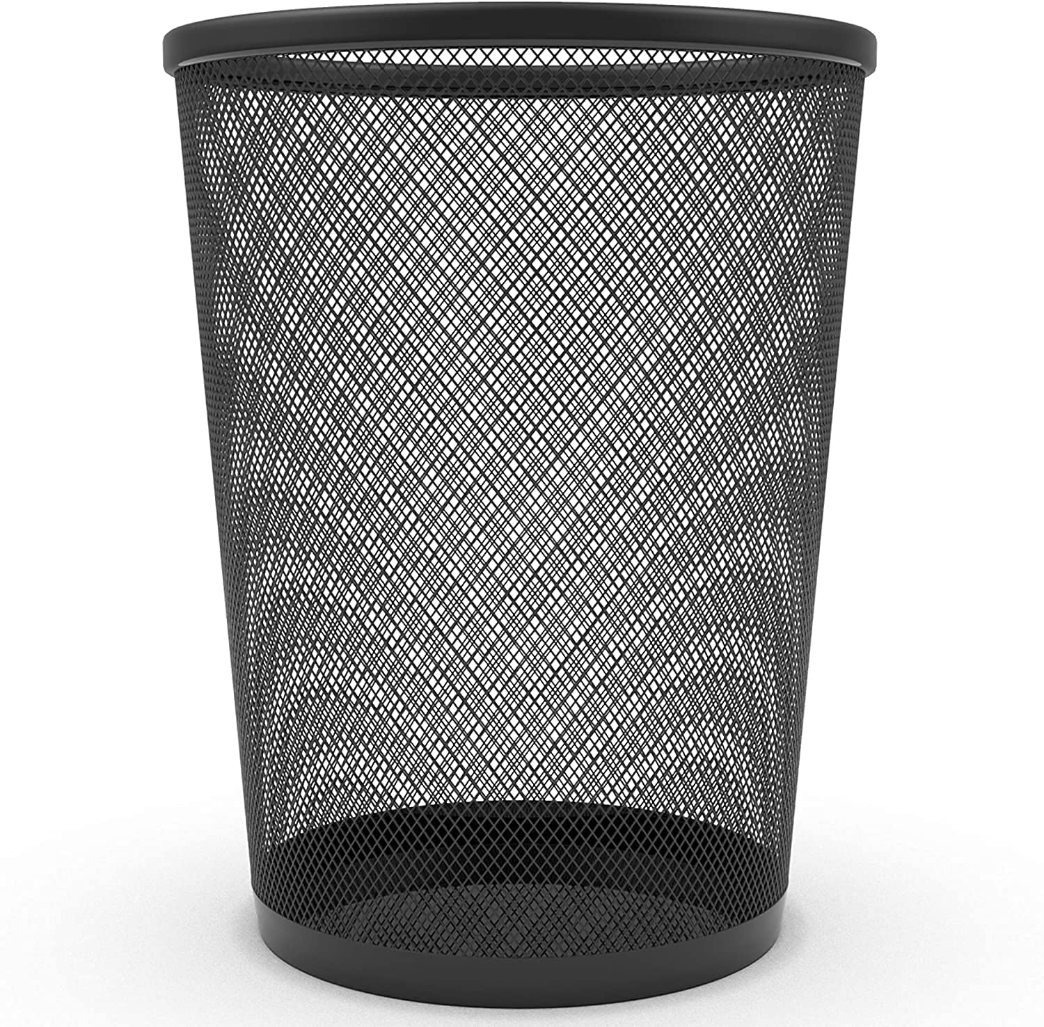 Zuvo Mesh Wastebasket Black Metal Wire Garbage Trash Can for Office Home Bedroom Height 10.1" Width 10", 4 Gallon (16 Quart) (1, Black) image number 5
