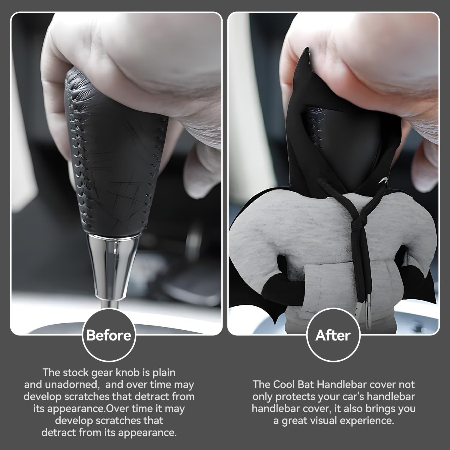 Hoodie Cover Shift Gear Knob Protector Car Accessories Interior Gear Stick Cover Decoration (Black) image number 1