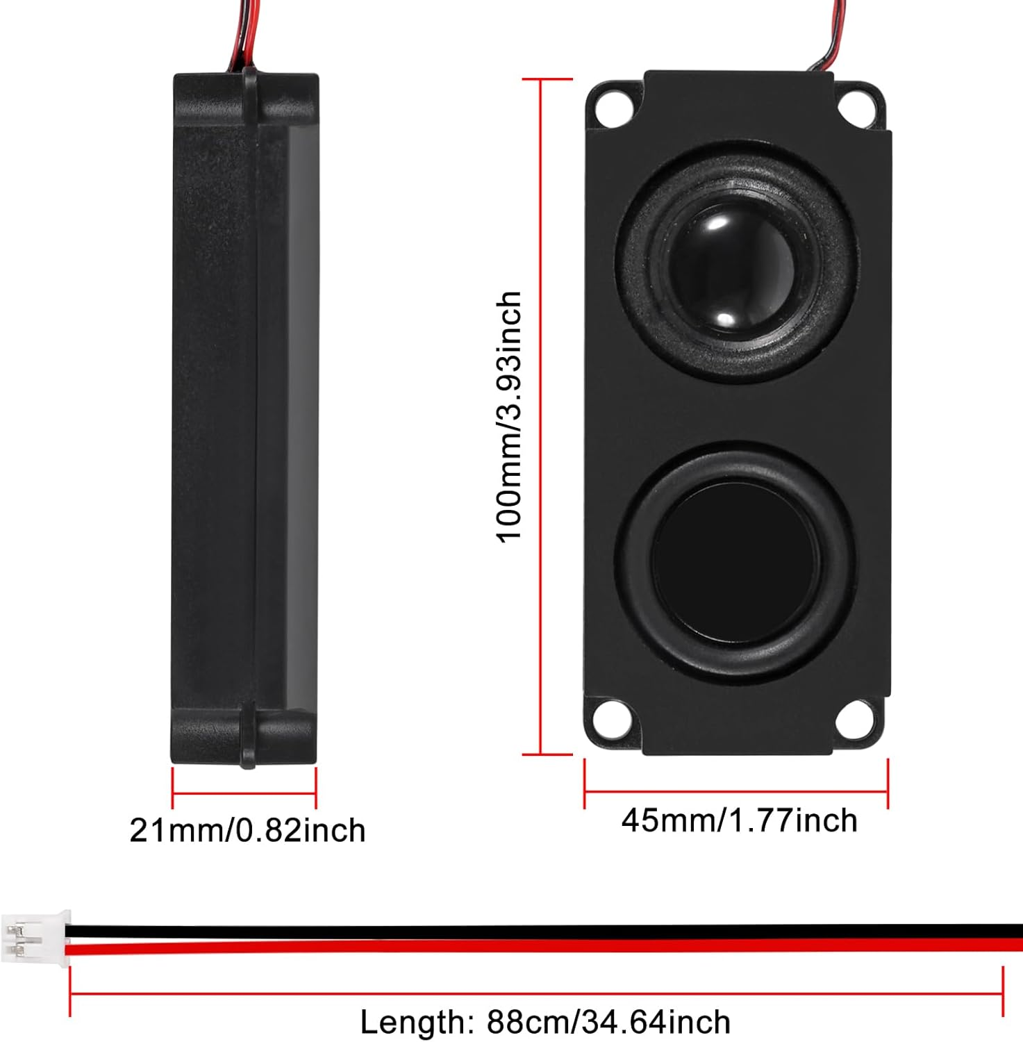 2Pcs 5W 8 Ohm Speaker Double Cavity 5 Watt Mini Speaker Full-Range Advertising Machine Loudspeaker 3.3V 5V with Jst-Ph2.5Mm 2 Pin Interface for Electronic Projects