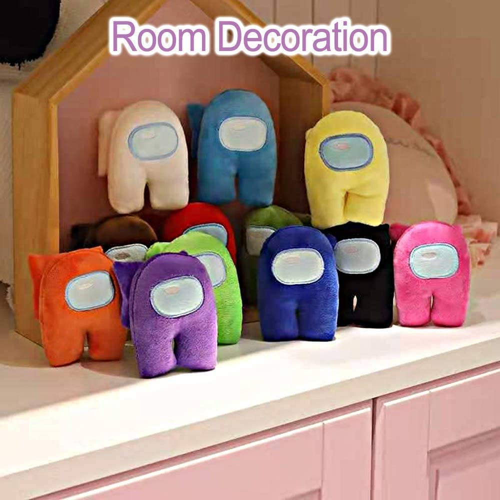 12 Pcs among Us Plush Soft Stuffed Toy Doll Game Figure Plushie Kids Toys with Music Kawaii Stuffed Doll Cute Red Small among Us Plushie image number 3