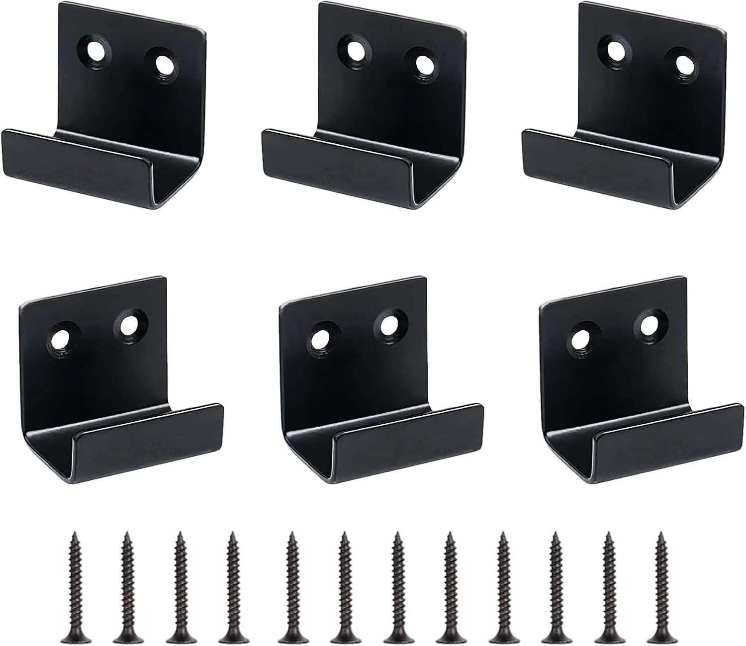 U Stainless Steel Mounting Bracket 40X35Mm Tile Hanger Wall Hook Heavy Duty Billboard Holder 2.0Mm Thickness with Screws - Silver/Black, 4 Pack