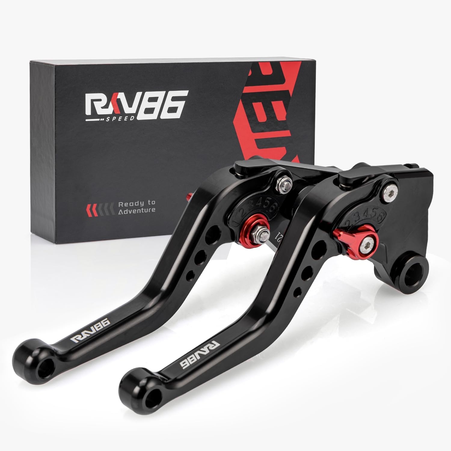 RKV86 Short Brake Clutch Levers Aluminum CNC for Honda CBF1000 (2006-2009),VFR750 (1991-1997),VF750S Sabre (1982-1986), VFR800/ VFR800F (2002-2020), VTR1000F Firestorm (1998-2005) Black