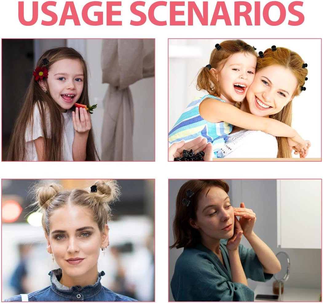 DLPRK Pack of 40 Mini Hair Clips Hair Claw Clip Plastic Hair Claw Non-Slip Grip Jaw Clips for Girls and Women (Black) image number 1