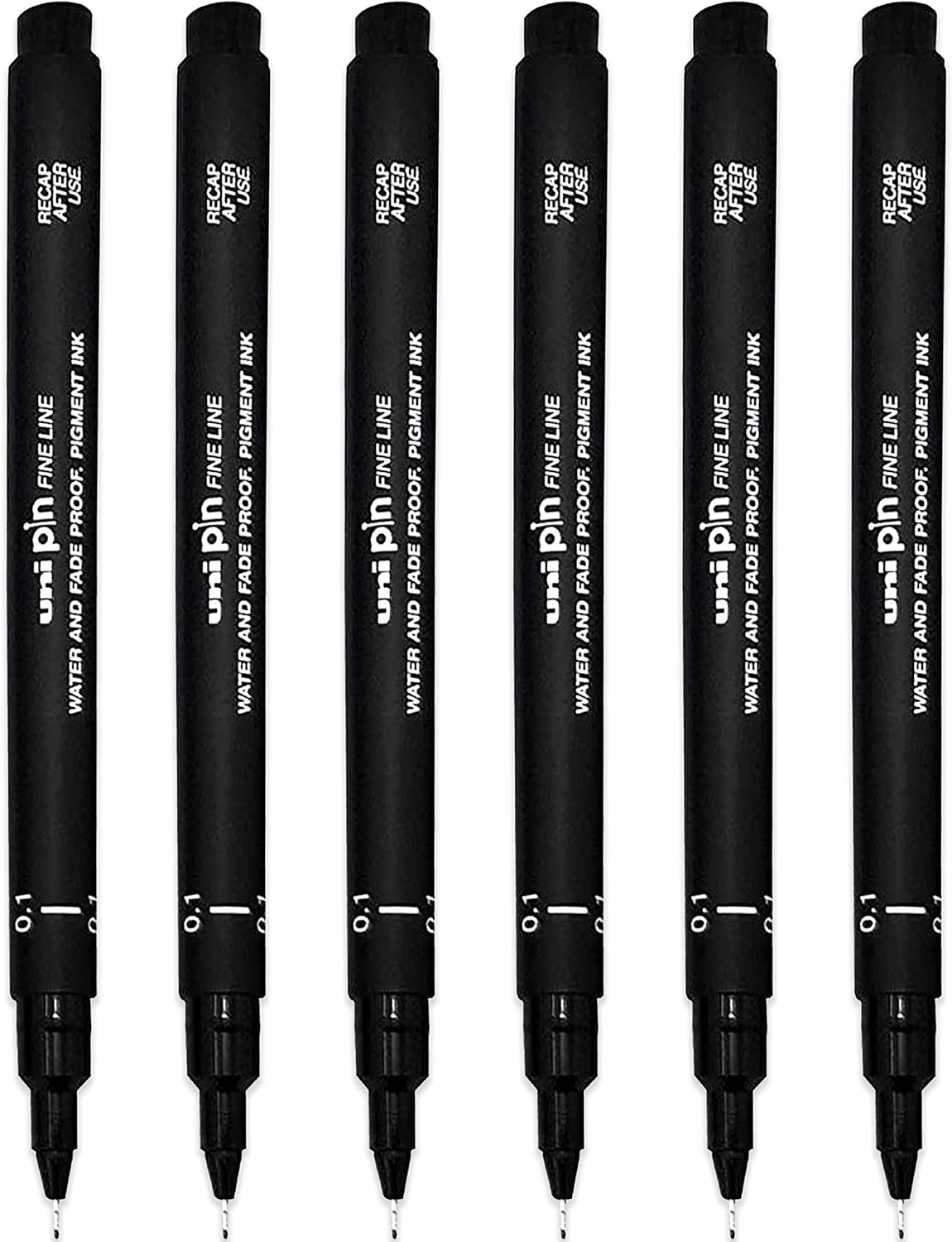 Uni-Ball PIN Fineliners | Fine Tipped Writing Pens | Water & Fade Resistant Ink | Ideal for Sketching, Scrapbooking, Outlining, Art, Technical Drawing | in Gift Box (Pack of 6, 0.1Mm) image number 1