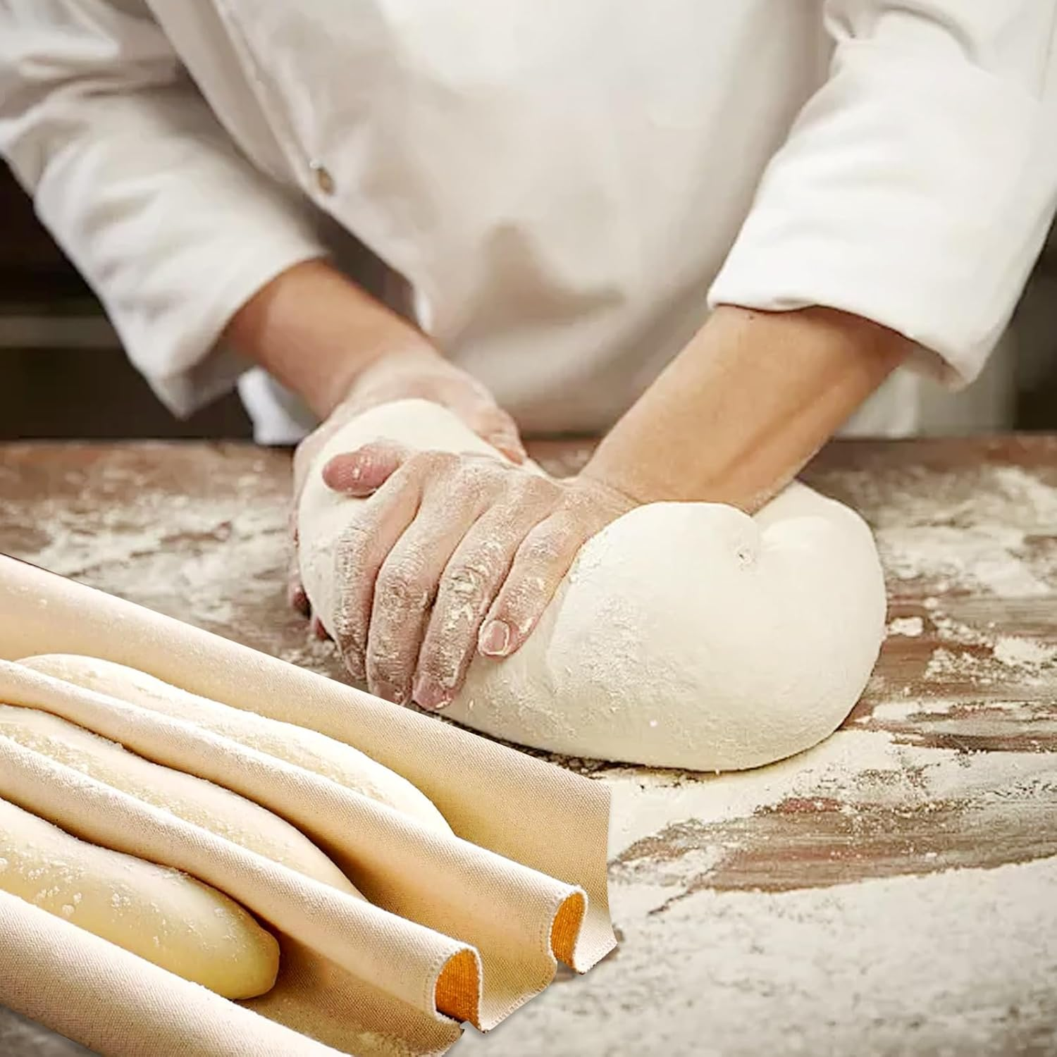 Tea Towels for Baking Sourdough, 2PCS Flour Sack Towels, Bread Making Accessories,Flour Duster for Pastry Baking & Proofing,Breads Fermentation Cloth,Bread Cloth, Linen Cloth, Pastry Cloth image number 5