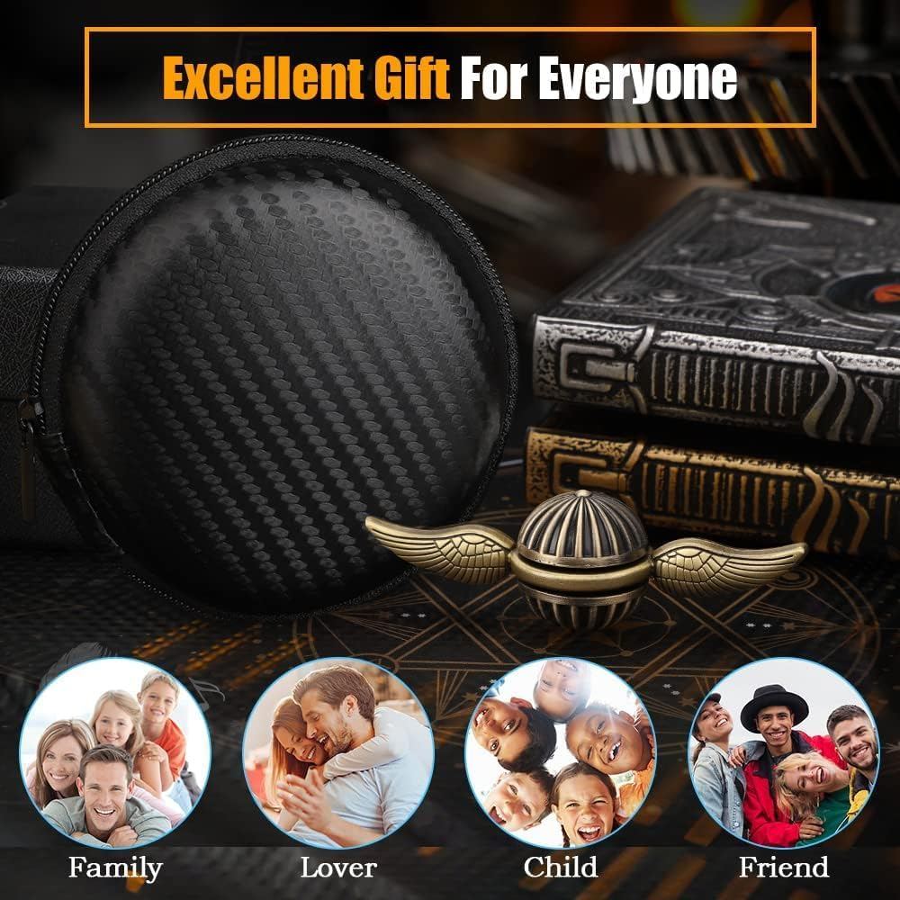 Fidget Spinner Hand Finger Spinning Toy Magic Orb Anxiety Toys Finger Spinners Toy Spining Novelty Toys for Adults and Kids Classroom Stress Relief Birthday (Bronze)