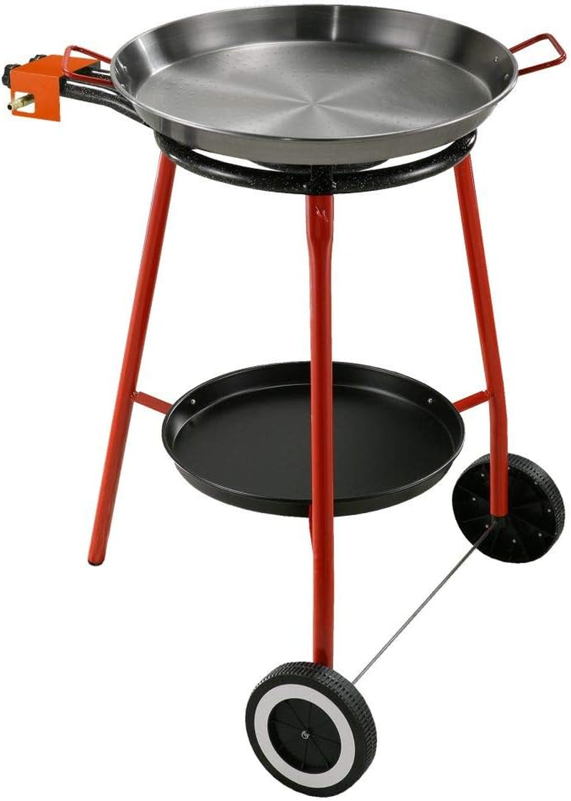 Garcima ' Andreu' 450Mm Pan/Gas/Burner Paella Set Stand with Tray, Black, 63994