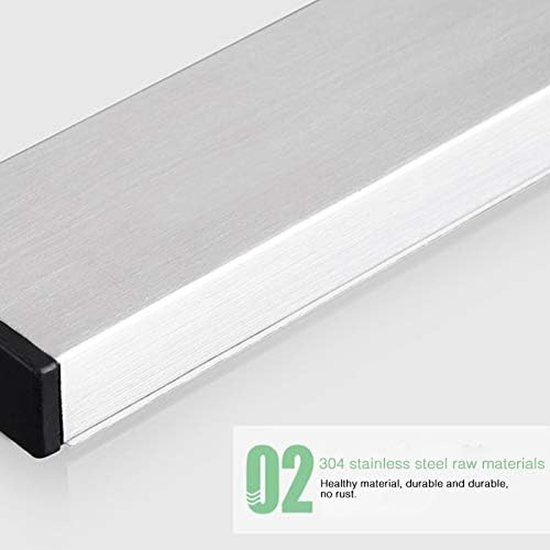 Kitchen Shelf Kitchen Free Punching Wall-Mounted 304 Stainless Steel Magnetic Knife Holder, Size:41X4X1.5Cm Kitchen Shelf image number 5