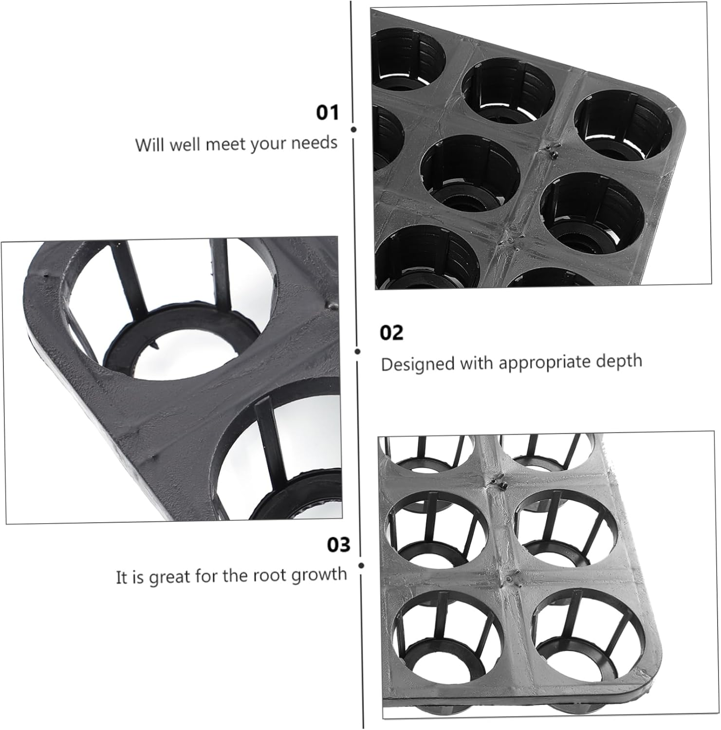 BCOATH 5 Pack Pp Starting Trays Greenhouse Planting Trays for Fruits Sowing Supply Planting Nursery Tray image number 5