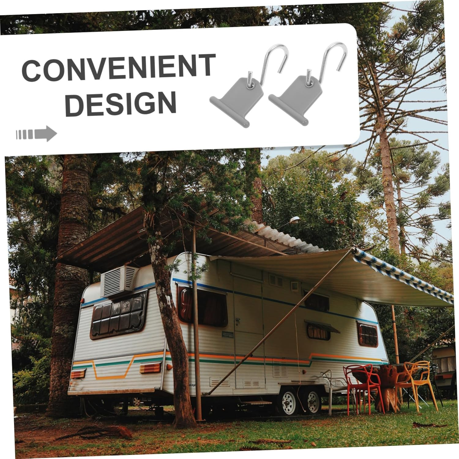 16Pcs Rv Awning Hooks Stainless Steel Hooks for Rv Awning Easy Install Camping Supplies image number 4