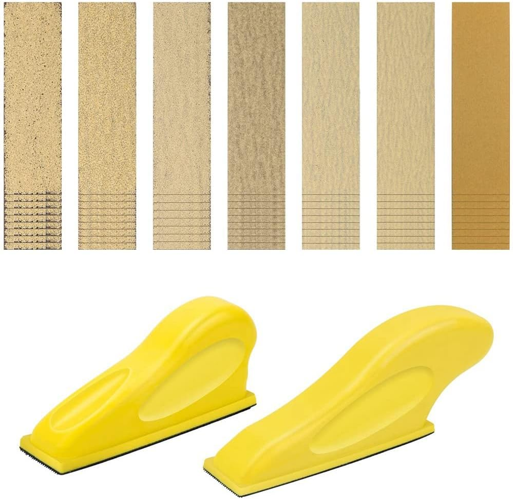 Zicojia Mini Sander for Detail Work, 70Pcs Sandpaper Set (40/60/80/120/150/220/400 Grit), Polyurethane & Paper Backing, Compatible with Orbital Sander, Suitable for Metal, Wood, Plastic & Glass image number 4